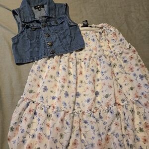 Amy Byer Floral Kids Skirt - White, Pink, Blue